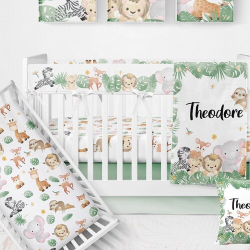 Safari Crib Bedding Set Baby Boy Bedding Crib Bedding Set Etsy