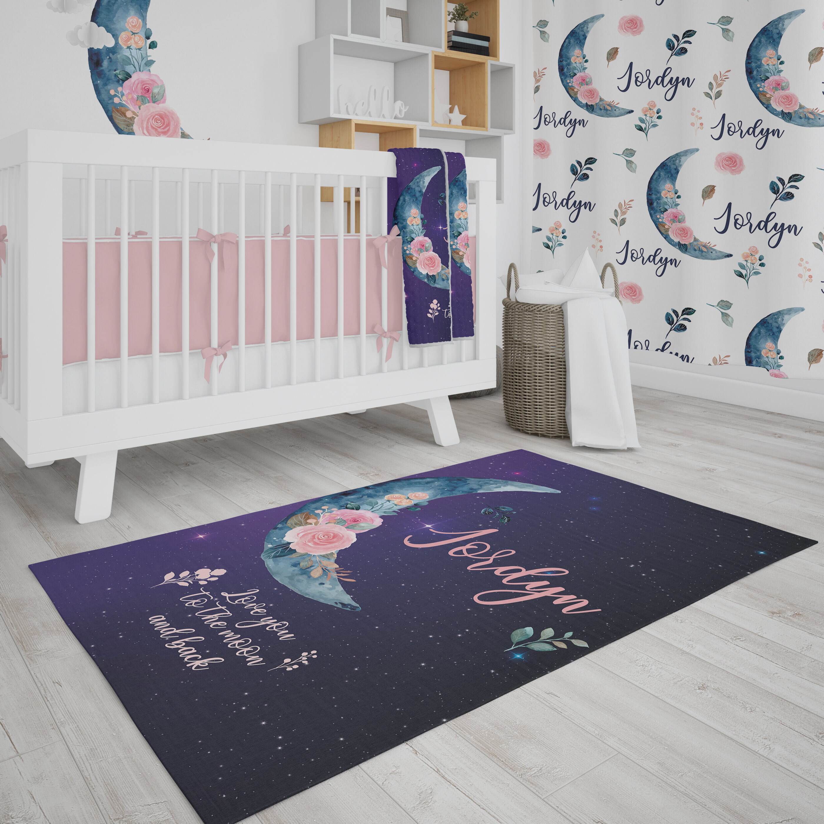 Moon Crib Bedding Set Crib Bedding Set Girl Moon Nursery Etsy