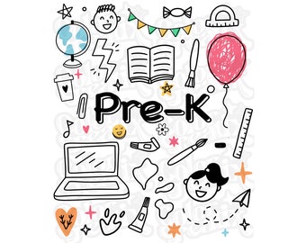 Pre-K Doodle PNG Digital Design | First Day of School PNG Digital Design| Fun Doodle PNG | Pre-K Teacher | Pre-K Shirt | Teacher | Student