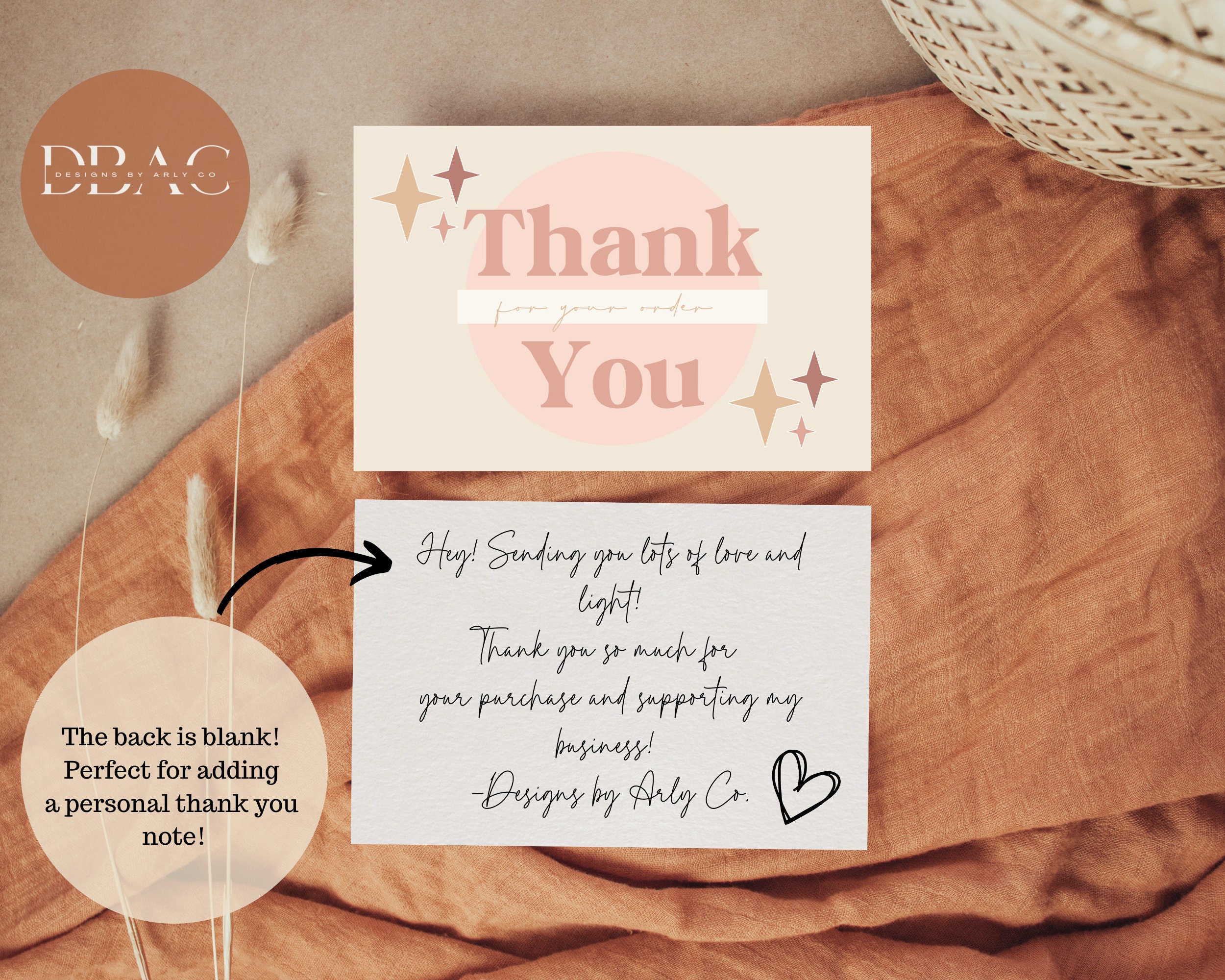 Retro Thank You Card Template, Business Thank You Card, Packaging Cards, Packaging Cards