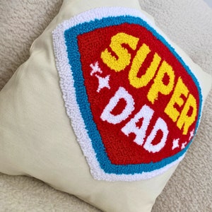 Almohada bordada con aguja perforada para papá, almohada personalizada, regalo para papá, idea de regalo para el día del padre, almohada personalizada, cojín para silla para papá