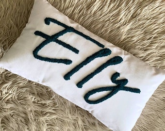 Personalized Baby Name Pillow, Custom Pillow, Punch Needle Name Pillow, Custom Name Pillow, Kid Room Decor, Baby Room Decor, Nursery Gift