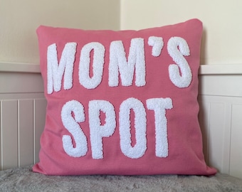 Personalized Mother's Day Embroidered Pillow, Custom Mom's Spot Pillow, Gift Idea for Mother, First Mother's Day Present, Throw Pillow Cover