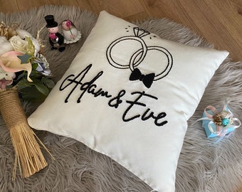 Valentine's Day Gift, Anniversary Gift, Custom Embroidered Wedding Gift, Engagement Gift, Couple Gift Idea, Personalized Pillow,Throw Pillow