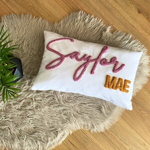 Personalized Embroidered Name Pillow Coverpunch Needle Pillowgift for Momgift for Babynursery ...