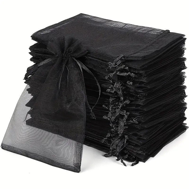 50pcs/lot Organza Bags 30x40cm Wedding Jewelry Gift Bag Transparent Organza Drawstring Rectangle Bags Pure White