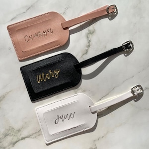 Anpassad bagageetikett i folie | Personlig reseetikett | Guld-, silver-, roséguldfolie | Väskeetikett i varm folie | Present till resenärer
