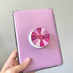 Pink Book Genre Kindle Grip, Kindle Holder, Spinner Roulette, E-reader Accessories, Kindle Accessories, Ereader Grip, Color Wheel, Bookish Accessories