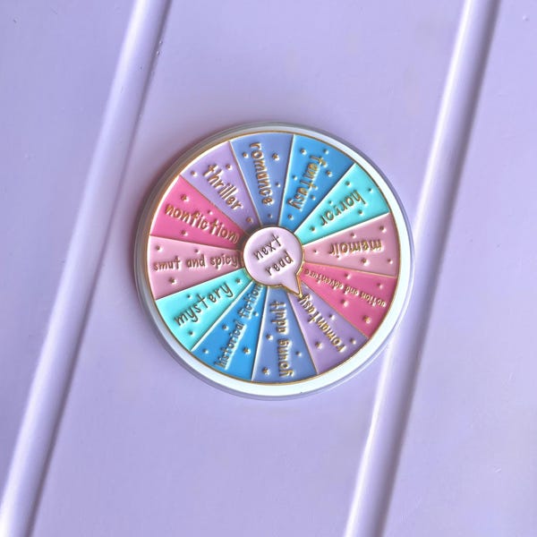 Pastel Book Genre Kindle Grip, Kindle Holder, Spinner Roulette, E-reader Accessories, Kindle Accessories, Ereader Grip, Color Wheel, Bookish