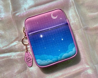 Funda para Kindle con diseño de nubes y lunas – Estuche morado, rosa y azul para Kindle, Kobo, Boox / Funda blanda para tablet, regalo para amantes de los libros