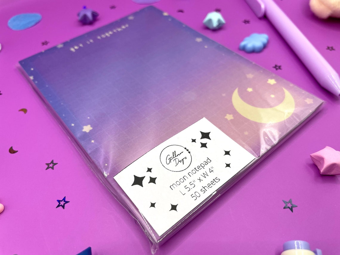 Celestial Notepad Cute Memo Notepad Gift for Her Notepad Etsy