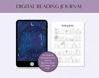 Diario de lectura digital, planificador digital de diario de lectura para iPad, regalo para amantes de la lectura, planificador de GoodNotes, diario de lectura en PDF para GoodNotes