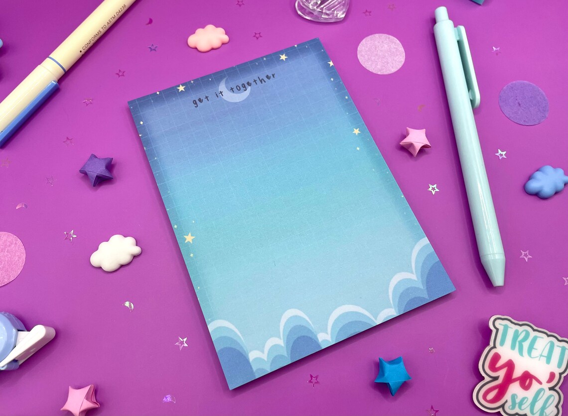 Celestial Notepad Cute Memo Notepad Gift for Her Notepad Etsy