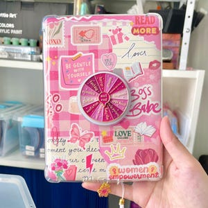 Pink Book Genre Kindle Grip, Kindle Holder, Spinner Roulette, E-reader Accessories, Kindle Accessories, Ereader Grip, Color Wheel, Bookish