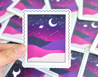 Pegatinas de sellos, pegatinas holográficas, calcomanías holográficas, vinilos holográficos, pegatinas de luna, regalos de Halloween