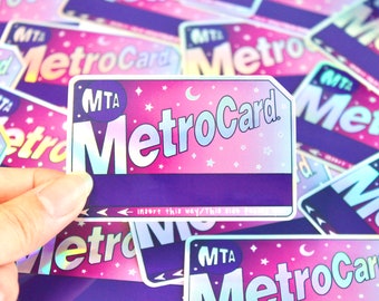 Arte de Metrocard, calcomanía de Nueva York, regalos de Nueva York, boleto de Nueva York, calcomanía de Nueva York, calcomanía de NYC, regalos de Halloween