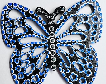 Dot Art Wooden Butterfly Ornaments