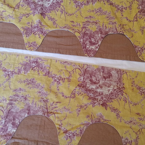 Red and Yellow Toile Curtains - Etsy
