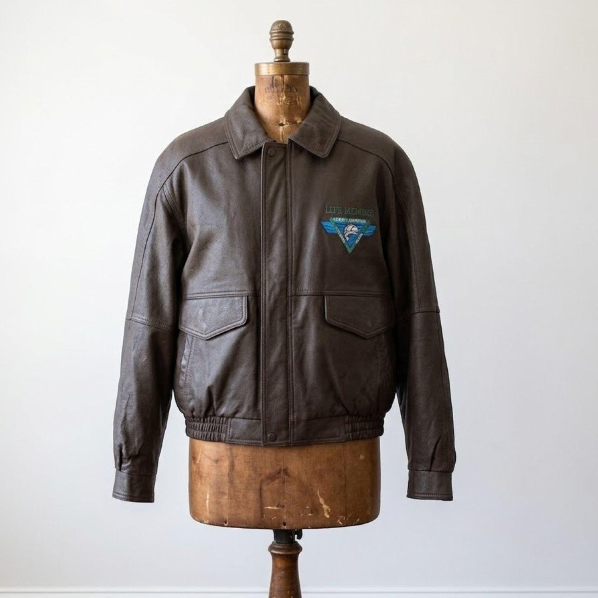 Vintage Leather Bomber Jacket Map Lining - Etsy