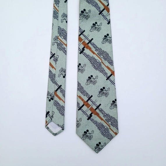 Vintage 1970s Mickey Mouse Football Tie Cervantes Necktie Walt Disney Productions