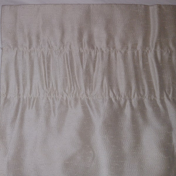 SET of 3 Vintage JC PENNEY Curtain Valances Satin Crepe Scalloped Beige Curtains 20.5 x 86" Rod Pocket Luster Cream Window Treatments