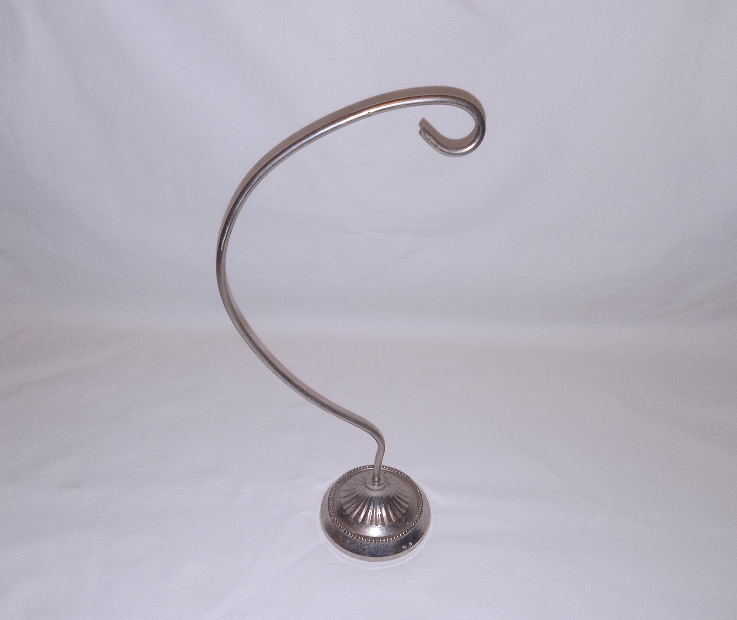 Vintage Unbranded Silverplate Decorate Ornament Hanger Silverplated 11.5" Tall Display Hook