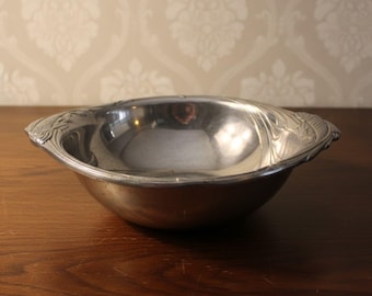 Arthur Court Aluminum Koi Fish Pond Bowl 16" Large Serving Dish Vintage Oriental