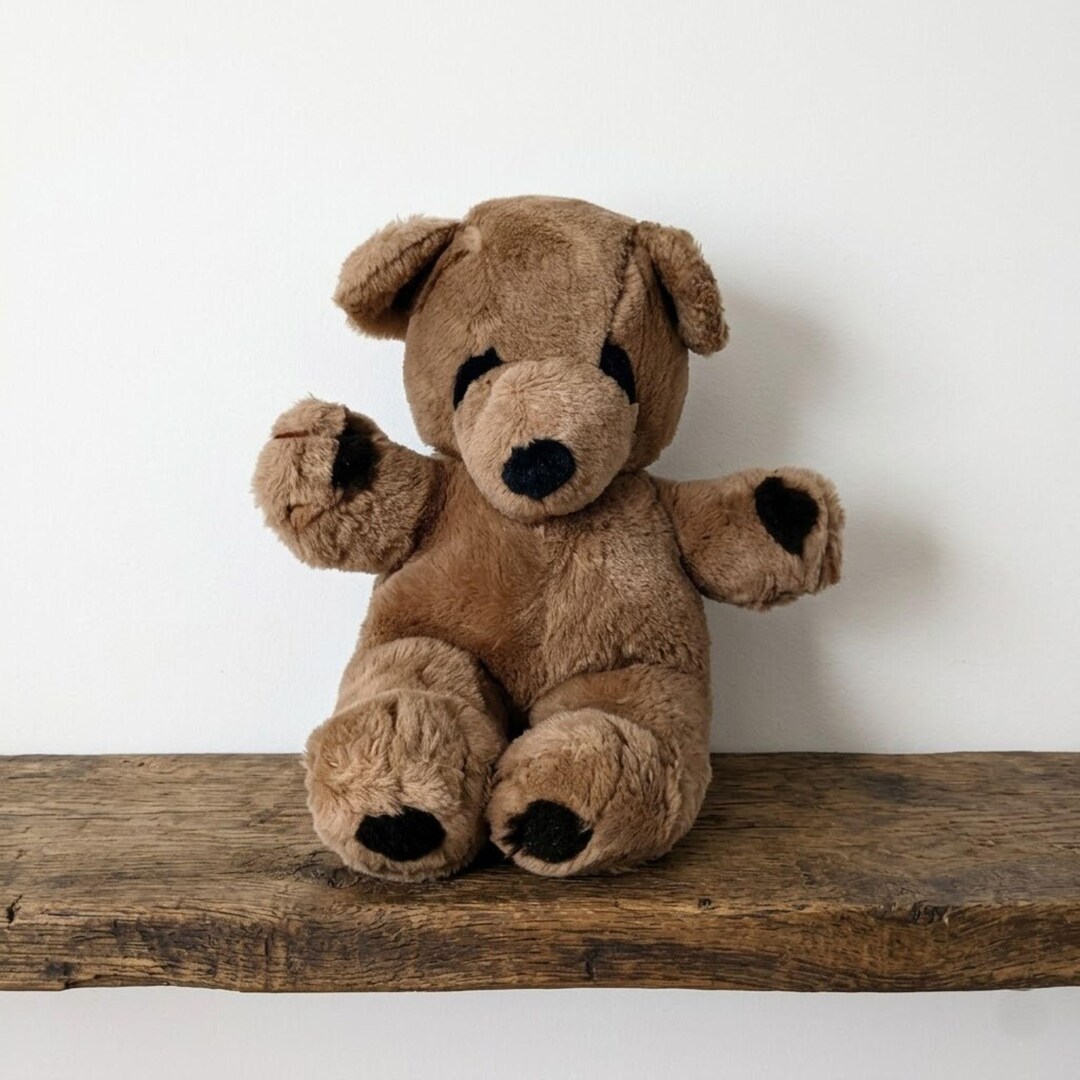 Vintage GUND Teddy Bear Plush Brown Stitch 1979 Stuffed Animal Very ...