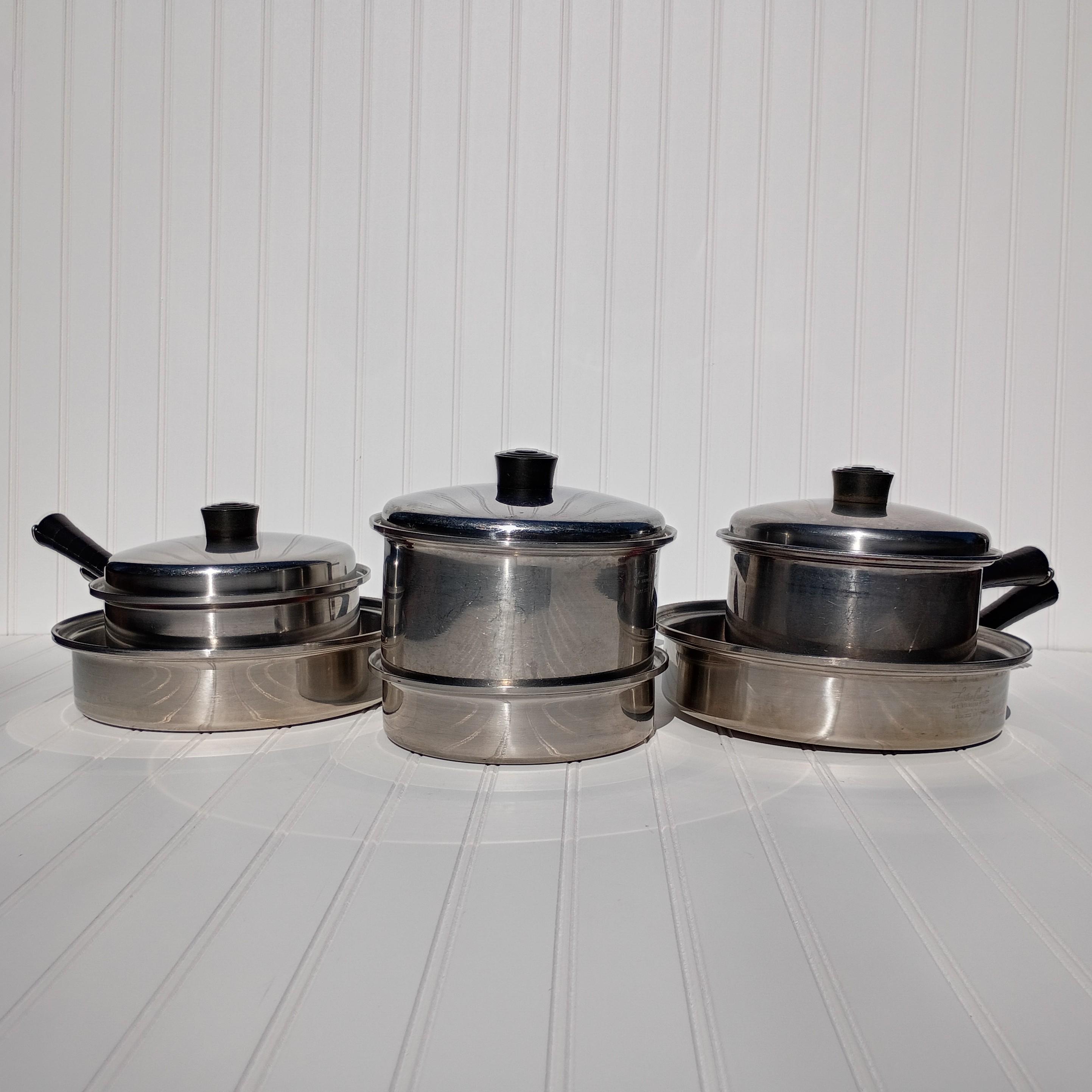 Range Craft Cookware Vintage Lustre Craft 9 Pc Cookware Set Multi-ply Stainless Steel ...