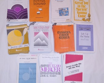 Large LOT OF 200 Southern Gospel Sheet Music 10 Songs Choir Choral SATB Church Hymns Lillenas Redeemed Jesus Christian Religious