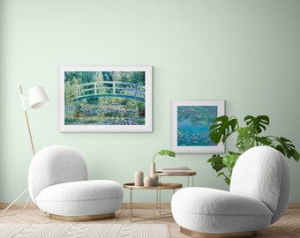 Monet Water Lilies & Japanese Bridge Art Print Set (Digital Download)