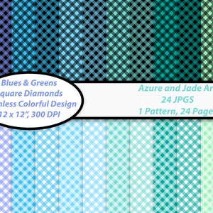 24 Karopapiere, Digitales Karomuster, Digitales Karomuster, Blau-grünes Karomuster, Weiß-Schwarzes Karo, Kommerzielle Nutzung, Pastell Rauten