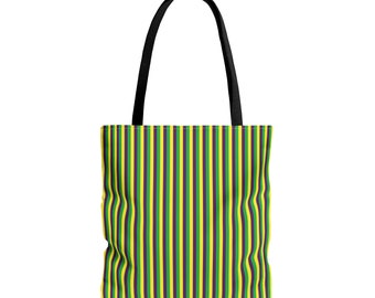 New Orleans Mardis Gras Tote Bag, Mardis Gras Shoulder Tote, Fat Tuesday, Bead Bag, Purple Yellow Green,  Mardi Gras Party Gift