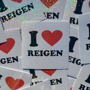 I Heart Reigen Holo Sticker 3&quot; x 3&quot;
