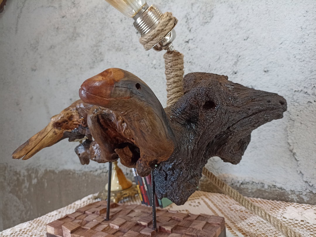 Handmade Tree Root Decor With 4 Animals Inside. Etsy