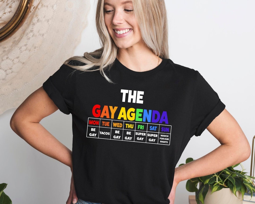 The Gay Agenda Shirt LGBTQ Shirts Funny Pride Shirts Pride Etsy