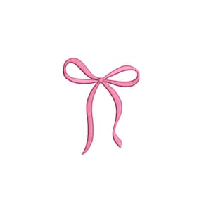 Mini Bow Embroidery Design, Satin Ribbon Bow Tie Digital Embroidery, Girly Coquette Machine Embroidery File, 7 sizes, Instant Download