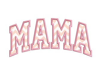 Mama Applique Embroidery Design, Arched Outline Embroidery File, 6 sizes, Instant Download