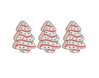 Christmas Tree Cake Machine Embroidery Design, 4 sizes, Instant Download