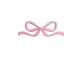 Mini Ribbon Bow Embroidery Design, Girly Coquette Embroidery File, 12 sizes, Instant Download