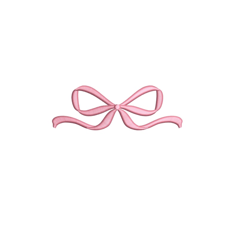 pink ribbon bow embroidery design