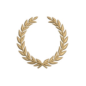 Laurel Wreath Embroidery Design, Wheat Monogram Embroidery Pattern, 10 Sizes, Instant Download