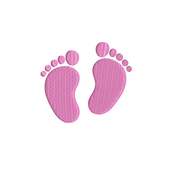 Little Baby Feet Machine Embroidery Design Mini Cute Small Kids Footprint Embroidery Design, 6 Sizes