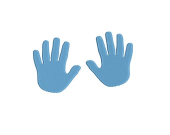 Baby Handprint Machine Embroidery Design, Mini Kid Hand Embroidery File, 6 Sizes, Instant Download
