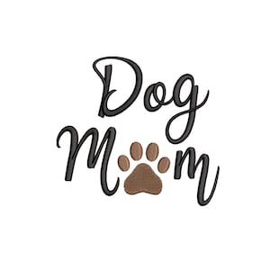 Dog Mom Paw Print Machine Embroidery Design, 6 Sizes, Instant Download