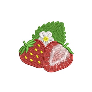 Strawberries Embroidery Design, Sweet Summer Strawberries Embroidery Design, 7 Sizes, Instant Download