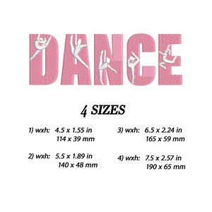 Dance Lettering Embroidery Design, Ballet Dancer Ballerina Machine ...
