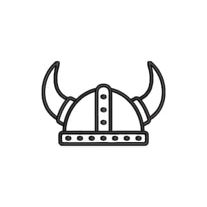 Viking Helmet Embroidery Design, Norse Warrior Horned Helmet, 6 Sizes, Digital Download
