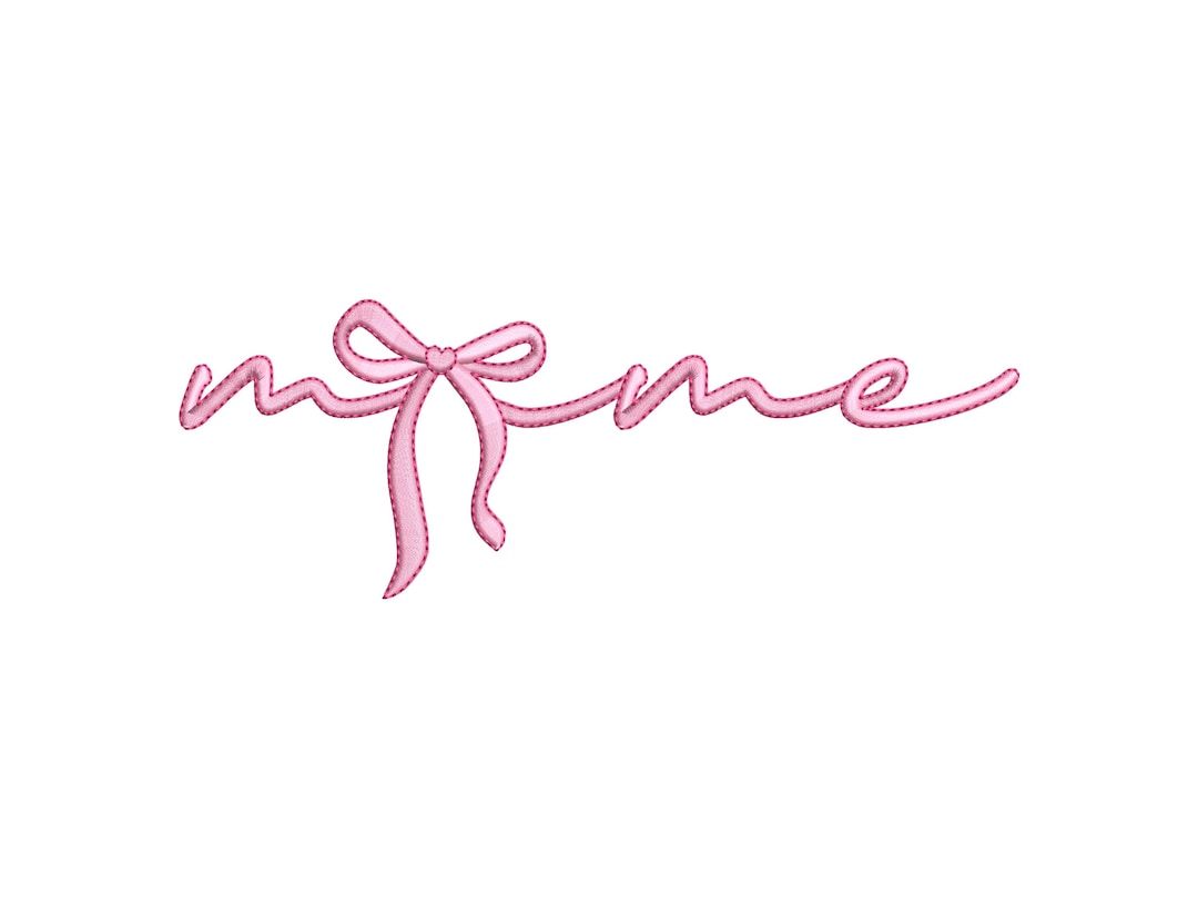 Meems Ribbons Meme Ribbon Bow Embroidery Design, Mother's Day Machine Embroidery File ...