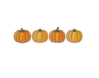 Pumpkin Embroidery Design, Autumn Fall Vegetable Embroidery File, Instant Download, 6 Sizes